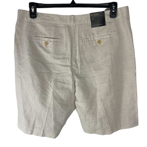 Banana Republic Factory 10’ Chino Linen Blend Dressy Career Khaki Short Size 12 - Picture 4 of 7